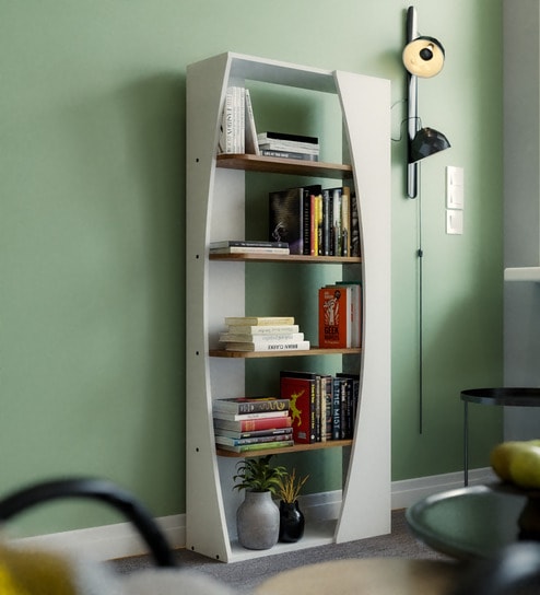 Nikola 5 Tier Bookshelf In Frosty White Finish