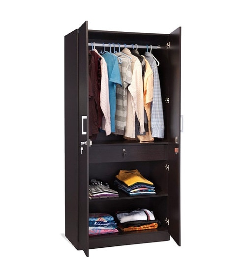 Buy Reegan Two Door Wenge Wardrobe Without Mirror By Nilkamal