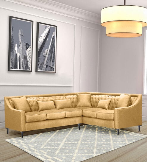 Nirvana LHS Sectional Sofa In Yellow Color