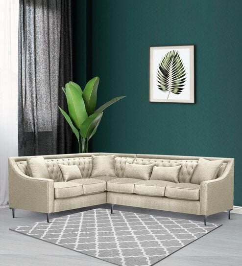 Nirvana Rhs Sectional ( 3 + 2 Seater ) Sofa In Beige Color