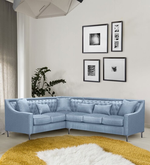 Nirvana Rhs Sectional ( 3 + 2 Seater ) Sofa In Light Grey Color
