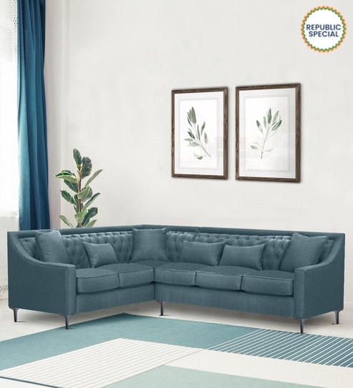 Nirvana Rhs Sectional ( 3 + 2 Seater ) Sofa In Smoke Grey Color