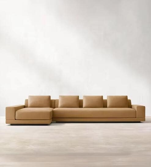 Nivora L Shaped Couch Boucle LHS 4 Seater Sectional Sofa in White Colour
