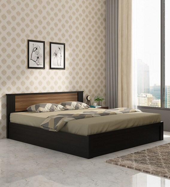 Buy Niko King Size Bed in Wenge Colour Mintwud By Pepperfry Online