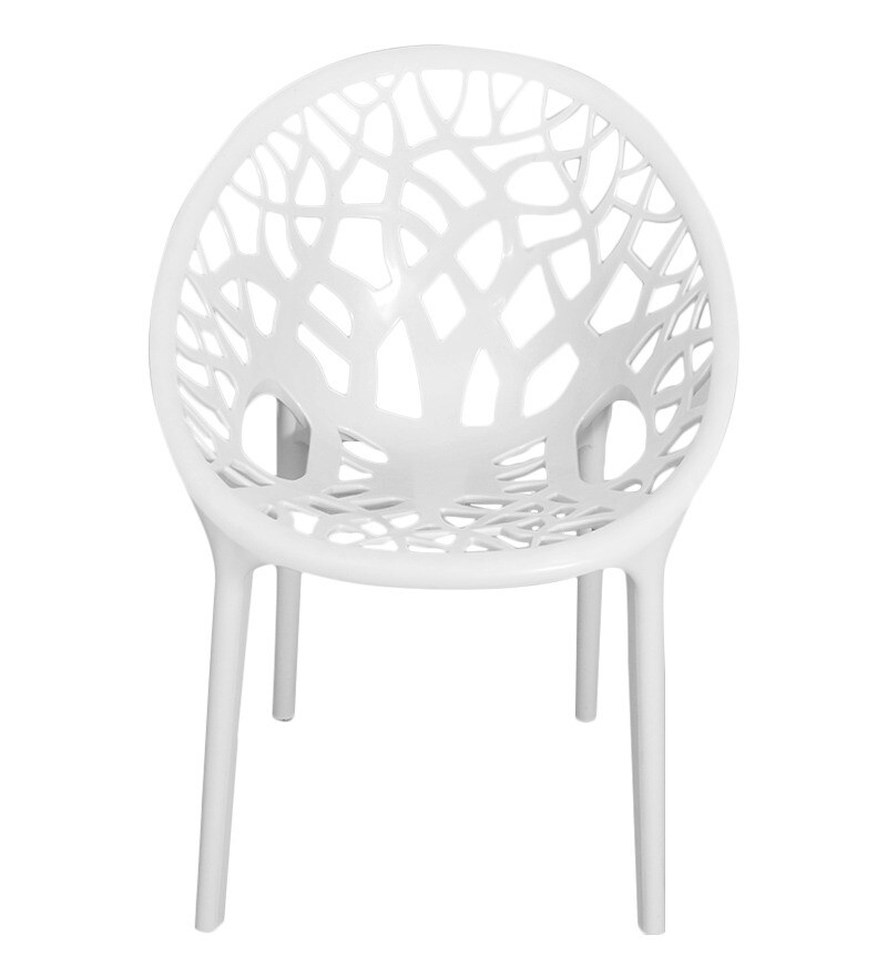 Nilkamal Crystal Milky White Visitors Chair by Nilkamal Online Chairs