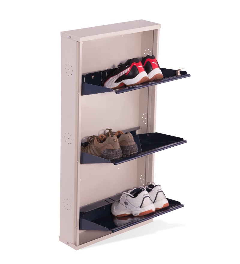 Buy Estilo Blue 3 Door Metal Shoe Rack by Nilkamal Online
