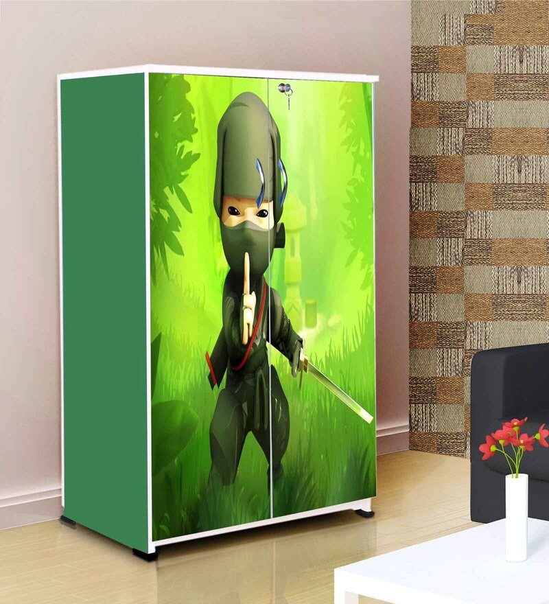 Buy Ninja Kids Wardrobe In Green Colour By Bigsmile Furniture