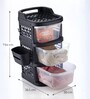 Black Rolling Drawer With Wheels 3 Layer