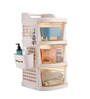 Cream Rolling Drawer With Wheels 3 Layer