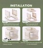Cream Rolling Drawer With Wheels 3 Layer