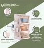 Cream Rolling Drawer With Wheels 3 Layer