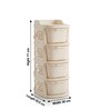 Cream Rolling Drawer With Wheels 4 Layer