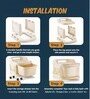 Cream Rolling Drawer With Wheels 4 Layer