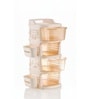 Cream Rolling Drawer With Wheels 4 Layer