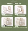 Cream Rolling Drawer With Wheels 4 Layer