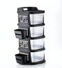 Black Rolling Drawer With Wheels 4 Layer