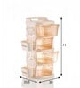 Cream Rolling Drawer With Wheels 4 Layer