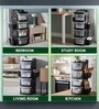 Black Rolling Drawer With Wheels 4 Layer