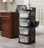 Black Rolling Drawer With Wheels 4 Layer