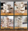 Cream Rolling Drawer With Wheels 5 Layer
