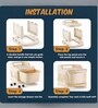 Cream Rolling Drawer With Wheels 5 Layer