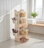 Cream Rolling Drawer With Wheels 5 Layer