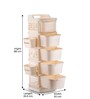 Cream Rolling Drawer With Wheels 5 Layer