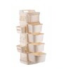 Cream Rolling Drawer With Wheels 5 Layer