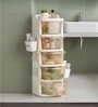Cream Rolling Drawer With Wheels 5 Layer