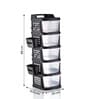 Black Rolling Drawer With Wheels 5 Layer