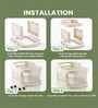 Cream Rolling Drawer With Wheels 5 Layer