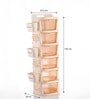 Cream Rolling Drawer With Wheels 6 Layer
