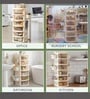 Cream Rolling Drawer With Wheels 6 Layer