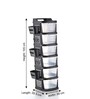 Black Rolling Drawer With Wheels 6 Layer