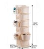 Cream Rolling Drawer With Wheels 6 Layer