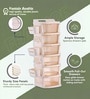 Cream Rolling Drawer With Wheels 6 Layer