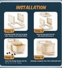 Cream Rolling Drawer With Wheels 6 Layer