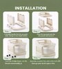 Cream Rolling Drawer With Wheels 6 Layer
