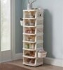 Cream Rolling Drawer With Wheels 7 Layer
