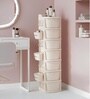 Cream Rolling Drawer With Wheels 7 Layer