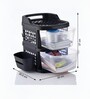 Black Rolling Drawer With Wheels 2 Layer