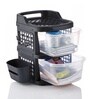 Black Rolling Drawer With Wheels 2 Layer
