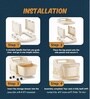 Cream Rolling Drawer With Wheels 2 Layer