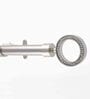 Nickel Grey 52 Inch expandable to 144 Inch Stainless Steel Curtain Rod with Bracket