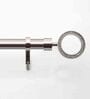 Nickel Grey 52 Inch expandable to 144 Inch Stainless Steel Curtain Rod with Bracket