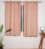 Nicosia Pink Cotton 230 GSM  Ethnic 5 Feet Room Darkening Eyelet Window Curtains (2 Pc)