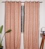 Nicosia Pink Cotton 230 GSM  Ethnic 7 Feet Room Darkening Eyelet Door Curtains (2 Pc)