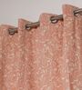Nicosia Pink Cotton 230 GSM  Ethnic 9 Feet Room Darkening Eyelet Long Door Curtains (2 Pc)