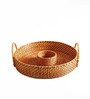 Niger Brown Dia 15 Inch Bamboo Round Serving Tray