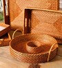 Niger Brown Dia 15 Inch Bamboo Round Serving Tray